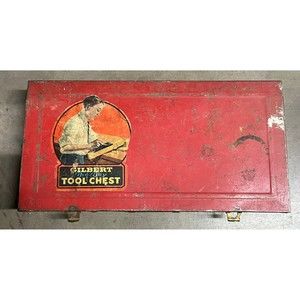 Vintage 1950’s Gilbert’s Tool Chest Metal Box